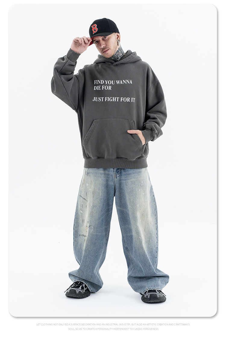 Streetwear Loose Alphabet Cotton Hoodie