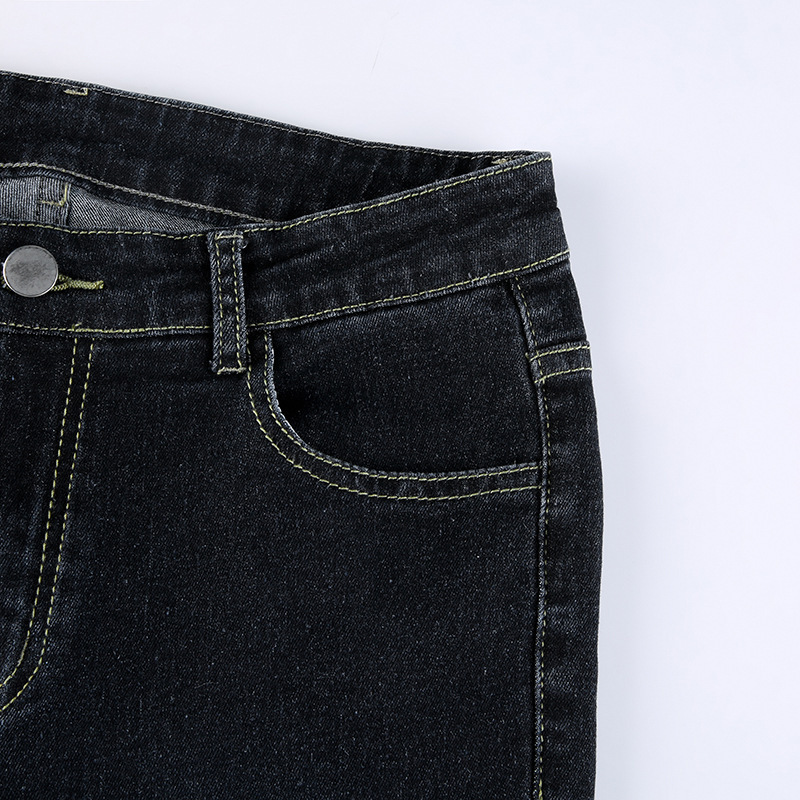 Retro blue low waisted straight leg casual pants
