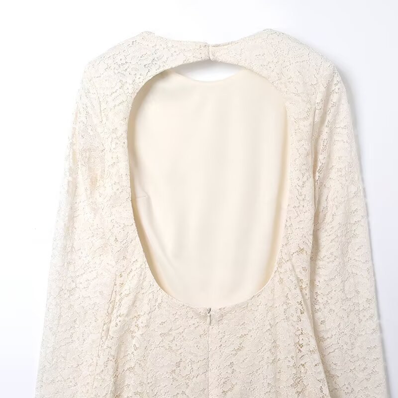 Open Back Reversible Full Sleeve Polyester Dress