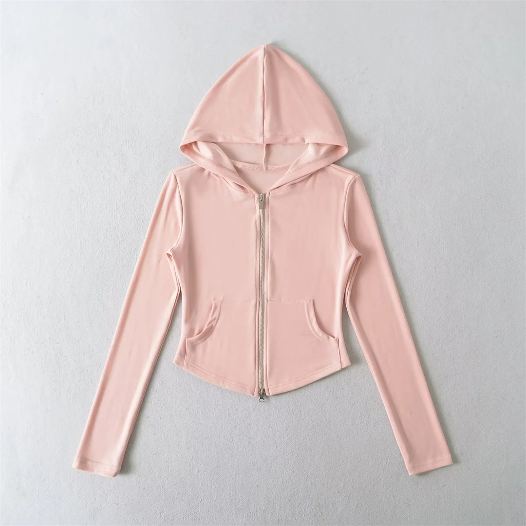 Ladies Minimalist Fitted Full Arm Hoodie