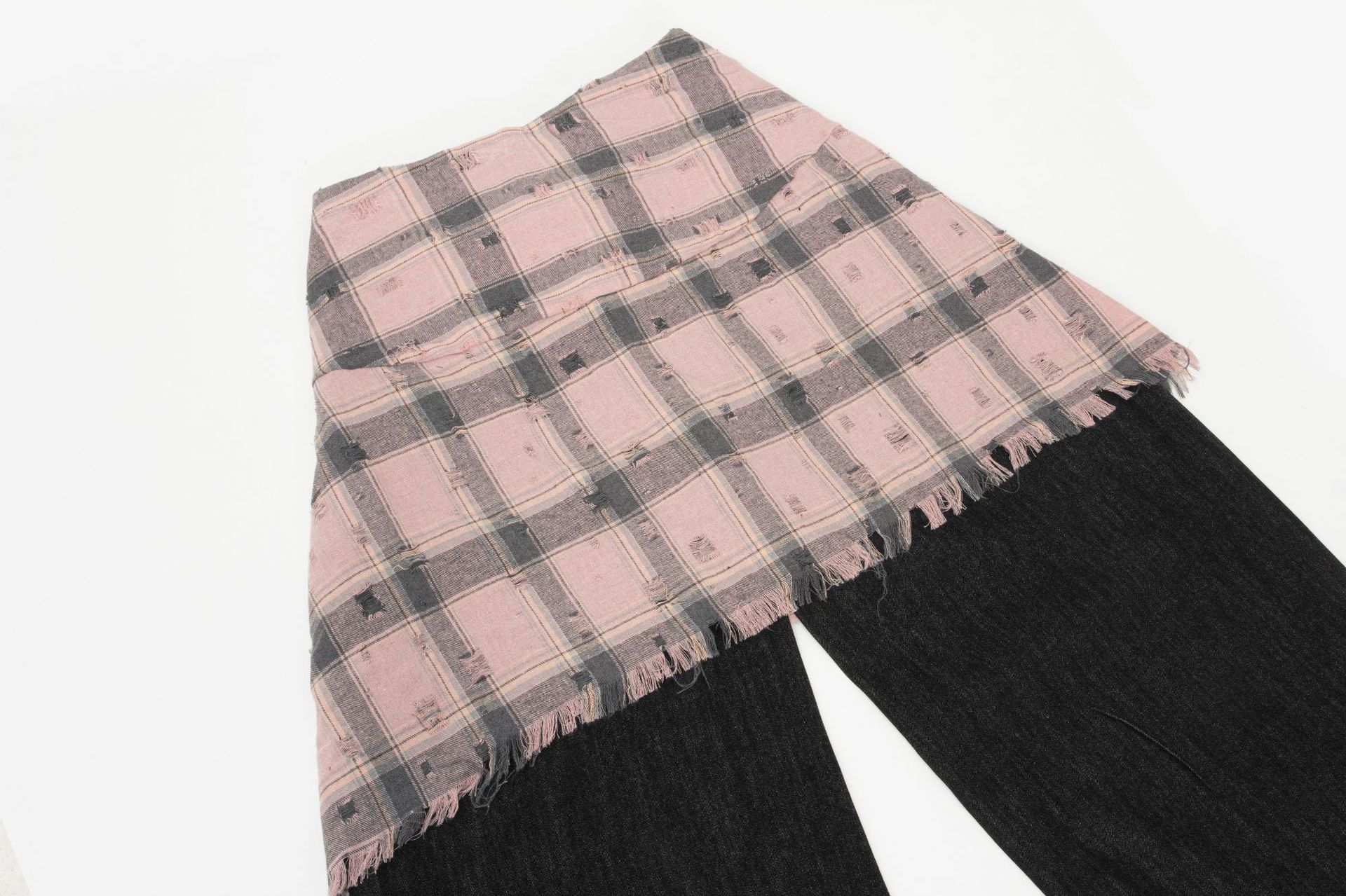 Street Retro Raw Denim Deconstructed Design Men's Loose Wide-Leg Jeans