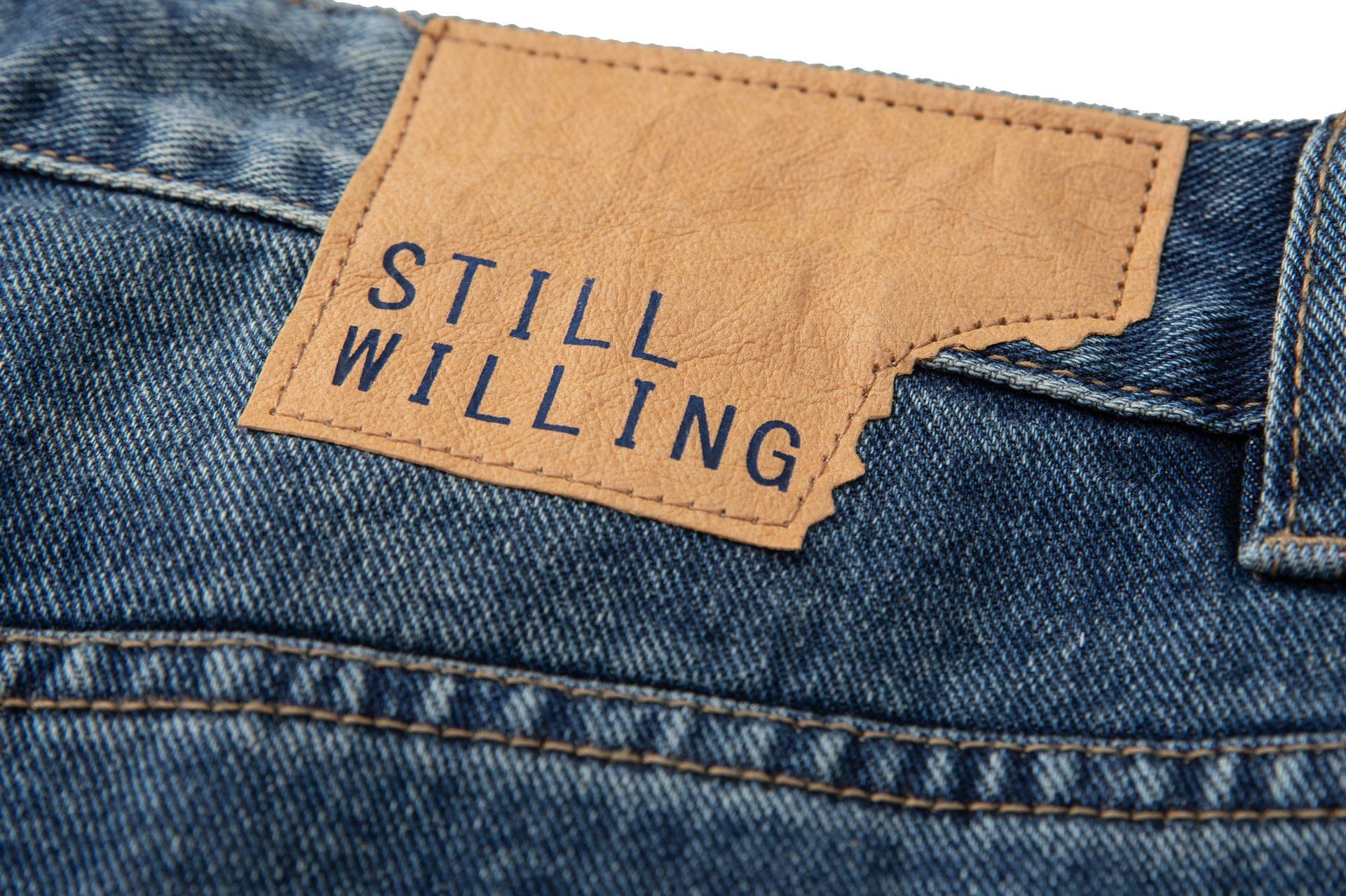 Denim Pants Men's Loose Cuff Tapered Jeans with Catwhisker Wash Casual Long Pants