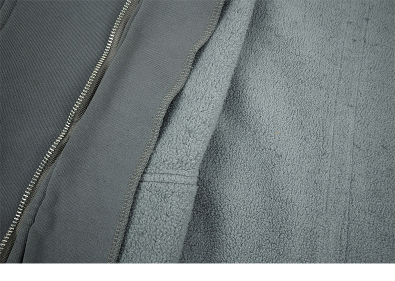 Utility Distressed Cotton Insulated Full-Zipper Embroidery Hoodie