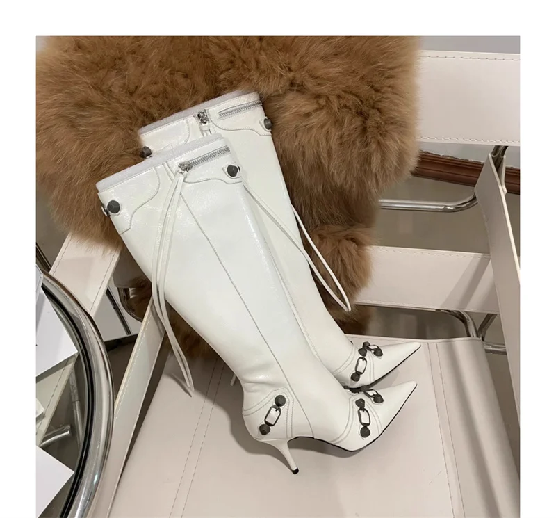 Martin Stiletto Fiber Boots Back Closure