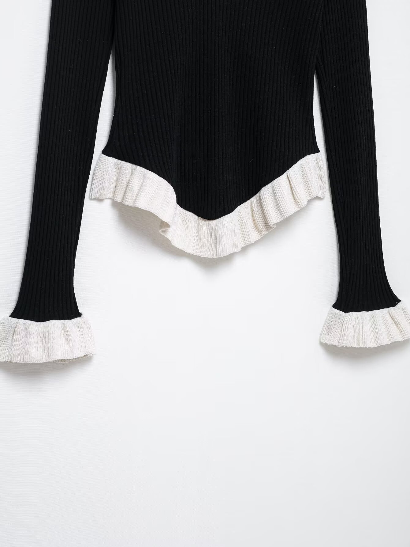 European American Long Sleeve Color Block Sweater