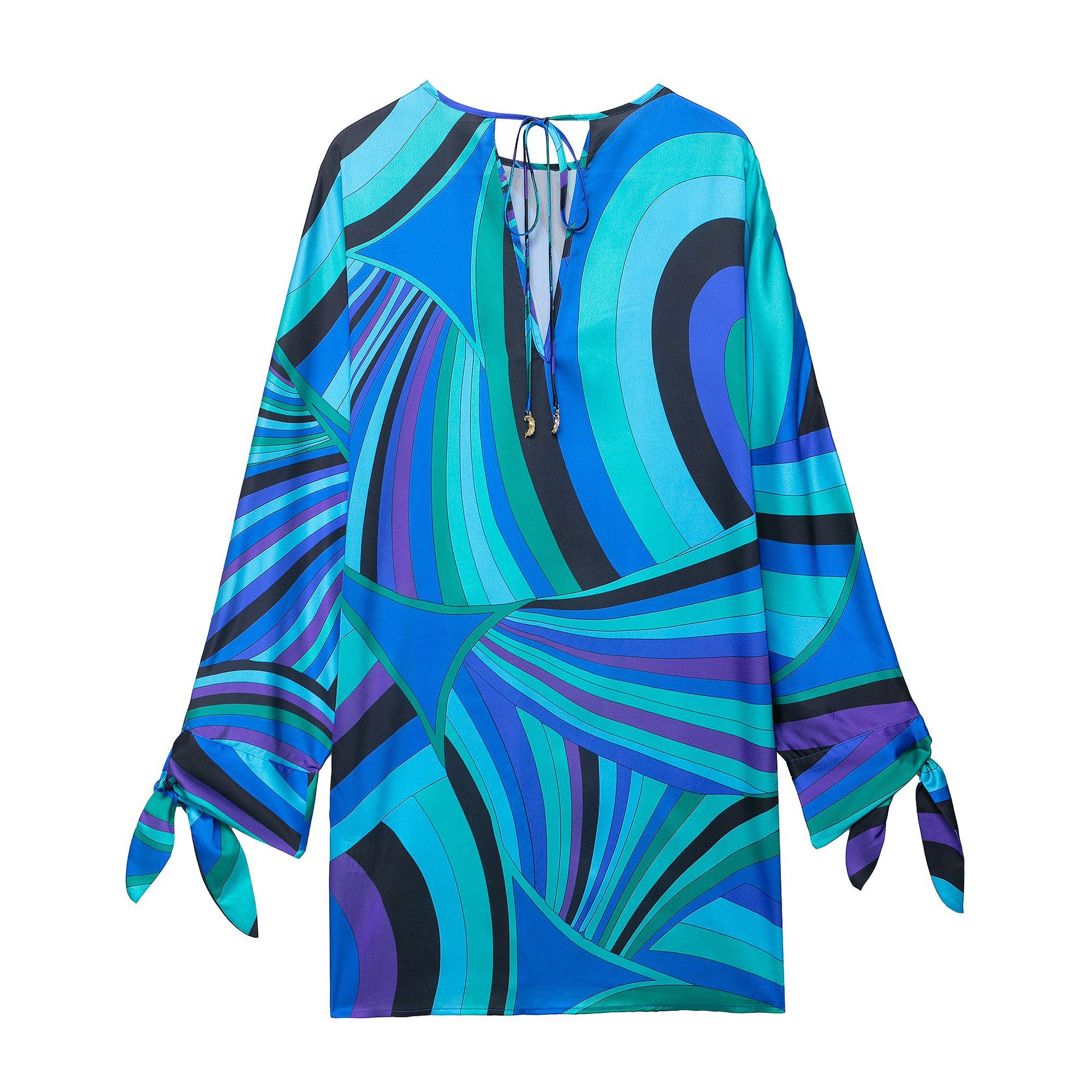 Women's Clothing Splicing Printed Dress