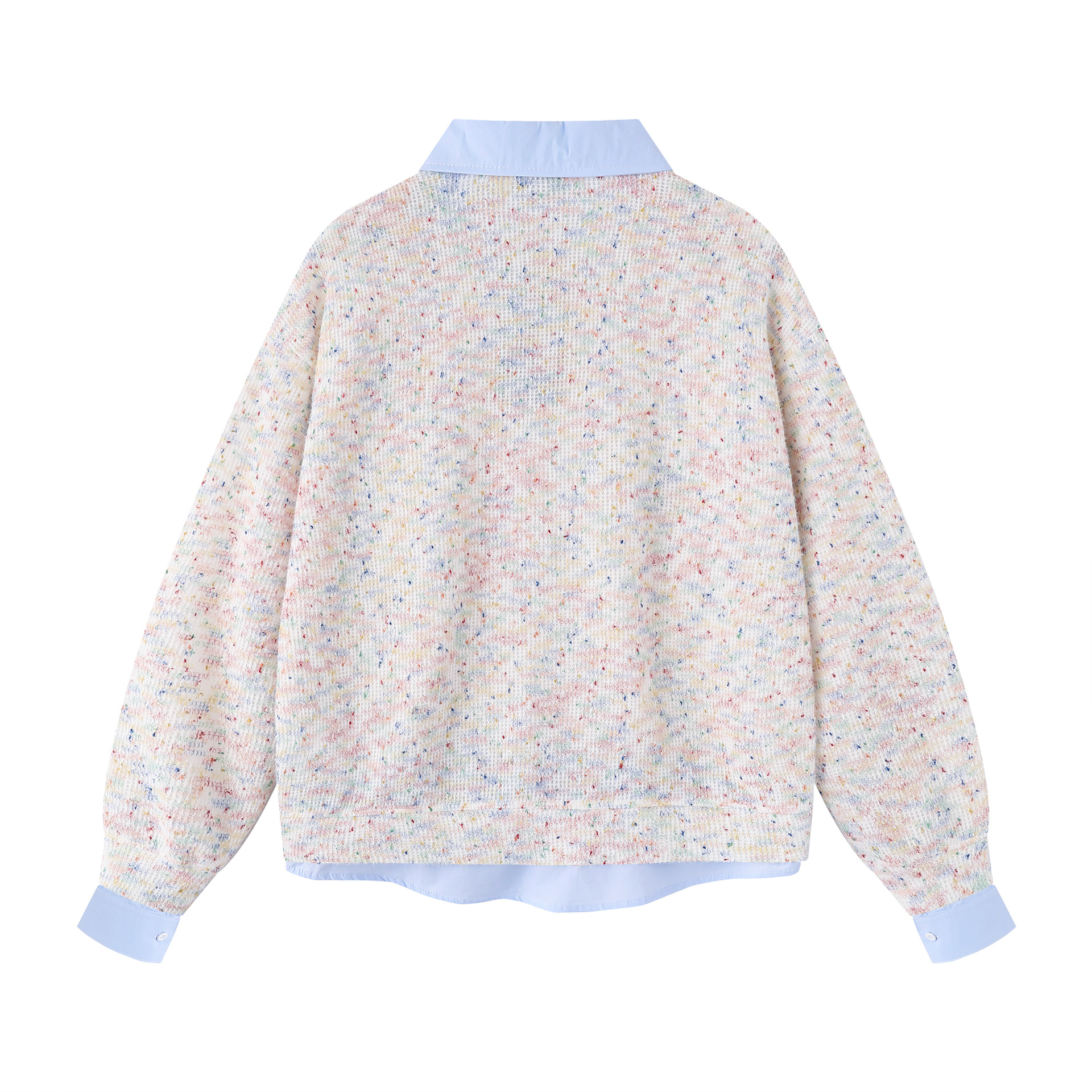 Retro Layered Oversized Puppy Motif Fold-Over Sweatshirt