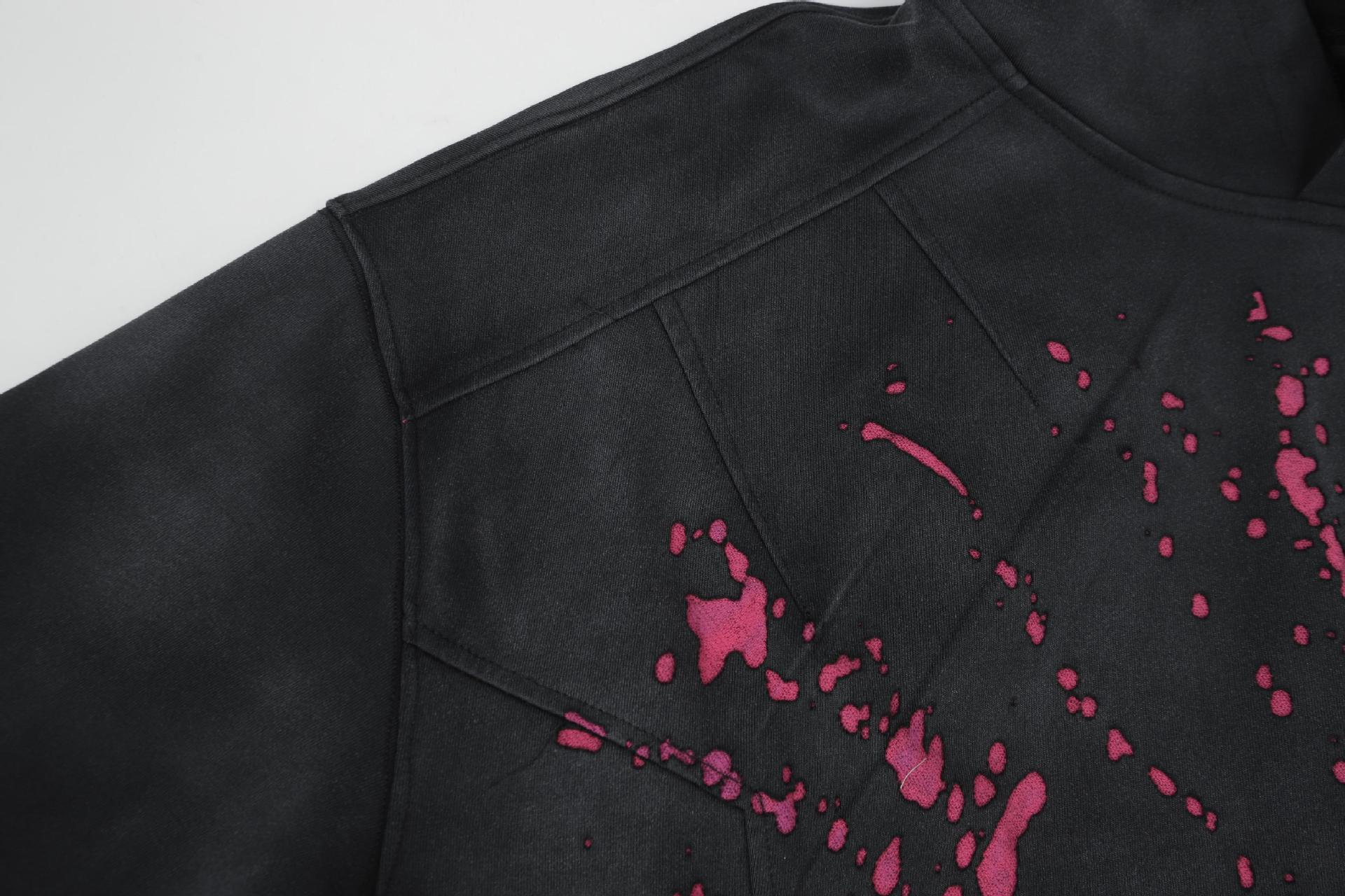Cotton Polyester Paint Splatter Hoodie