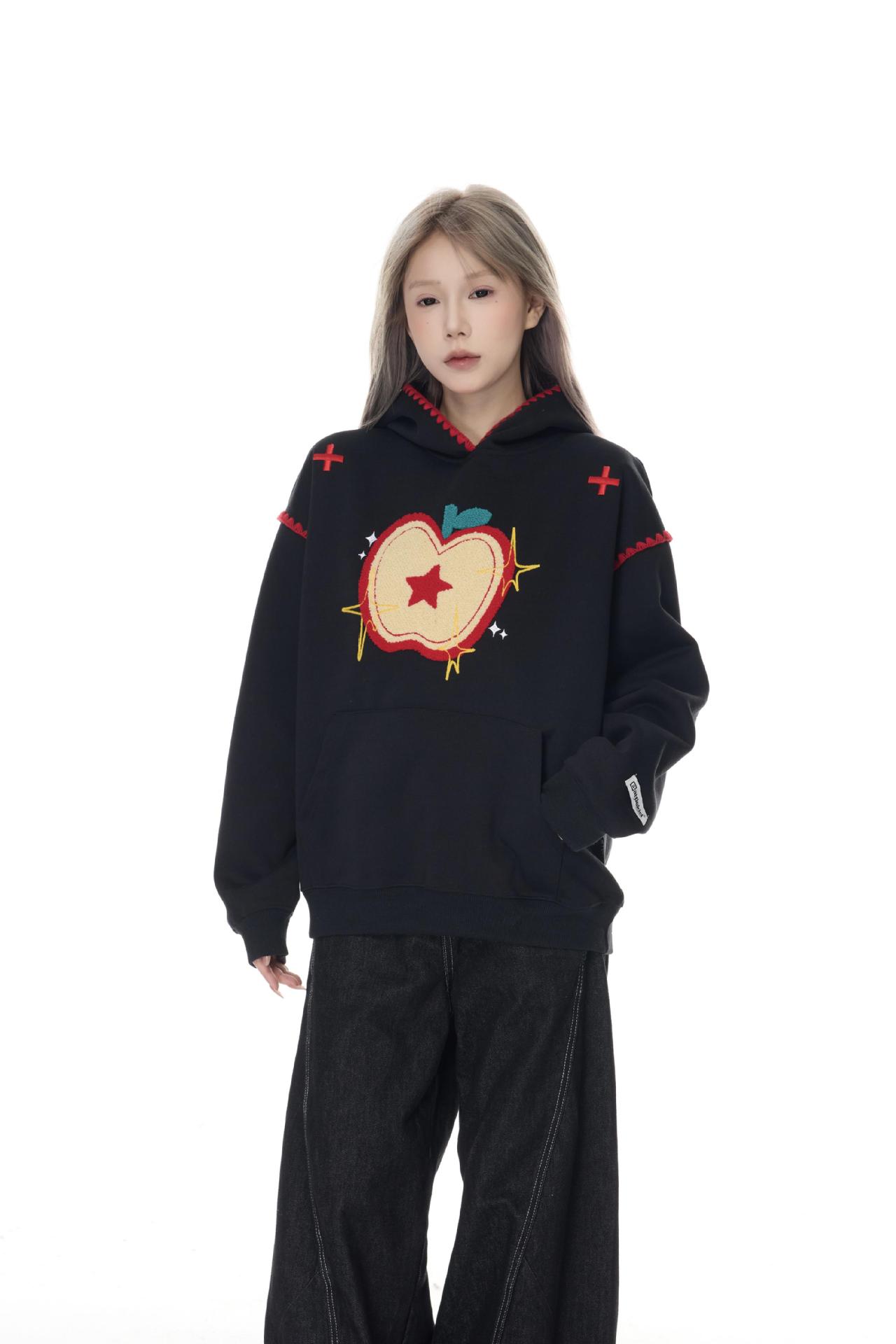 Long Sleeve Cotton Orchard Applique Hoodie