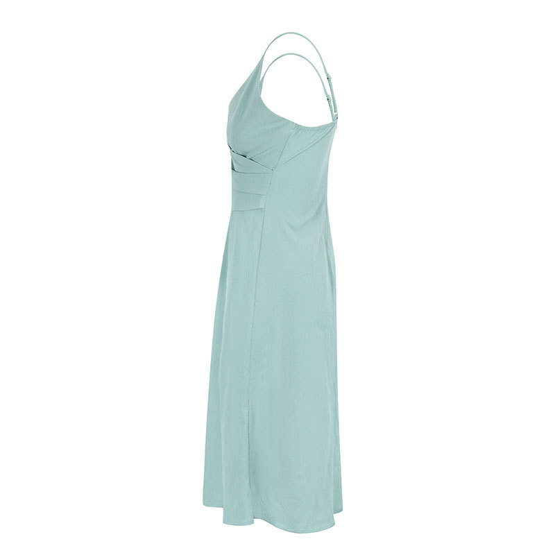 Sexy V-neck spaghetti strap slit slim fit dress
