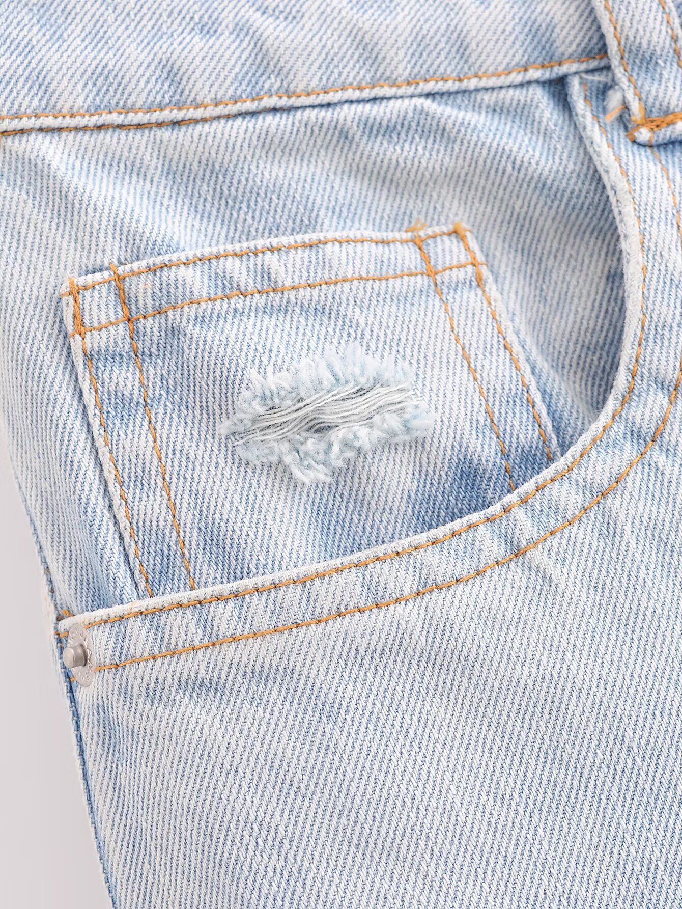 Versatile high waisted ripped loose distressed denim pants for women