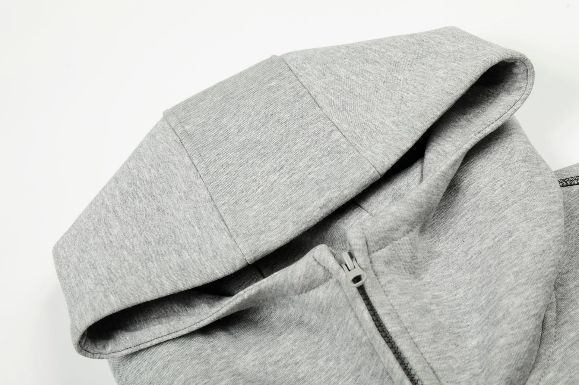 Oversized Streetwear Solid Cotton Zippered Raw Edge Hoodie
