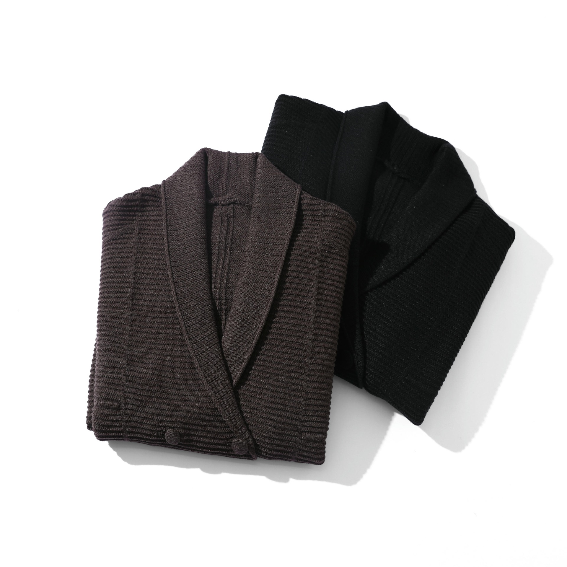 Japanese Workwear Nylon Jacquard Long Sleeve Oversized Cardigan