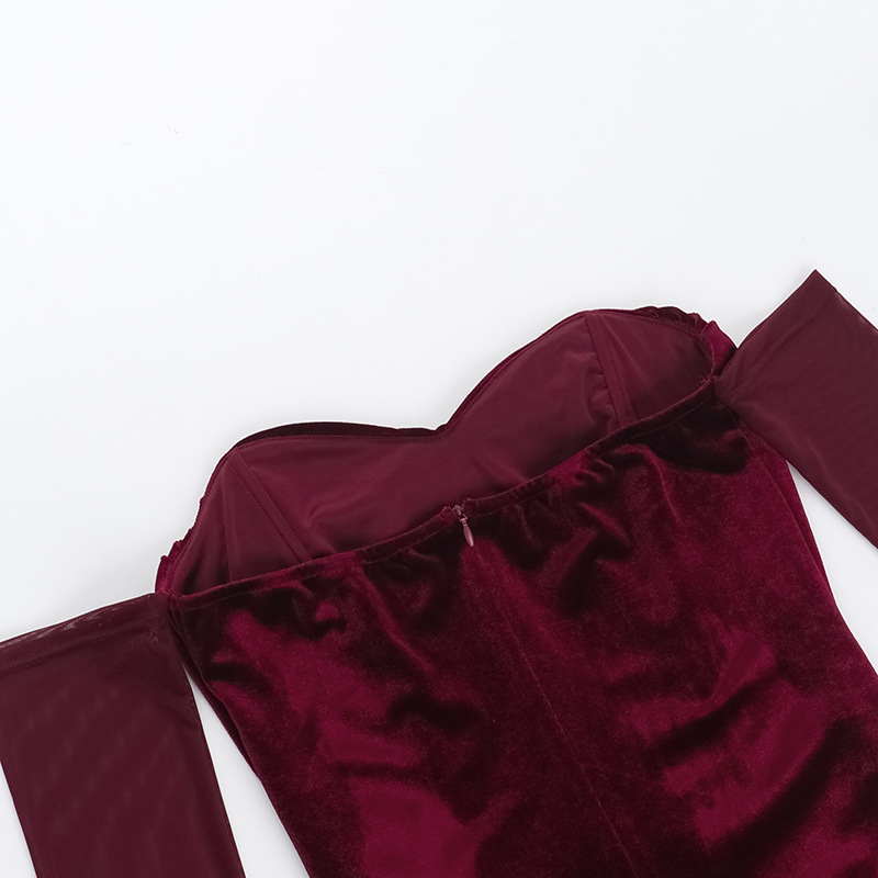 Long Sleeve Asymmetric Polyester Straight Dress