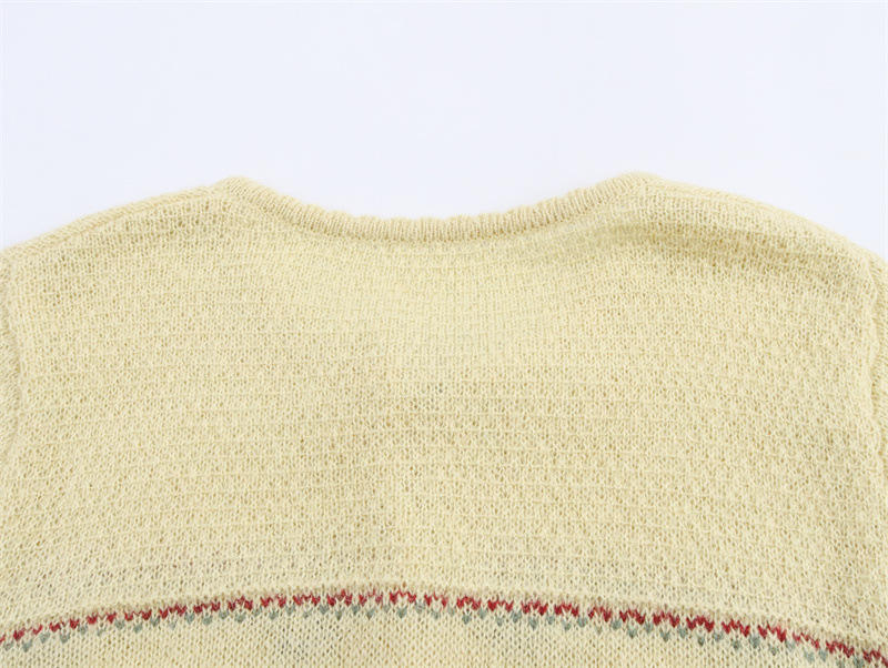 Relaxed Fit Full Arm Stitched Flower Cardigan