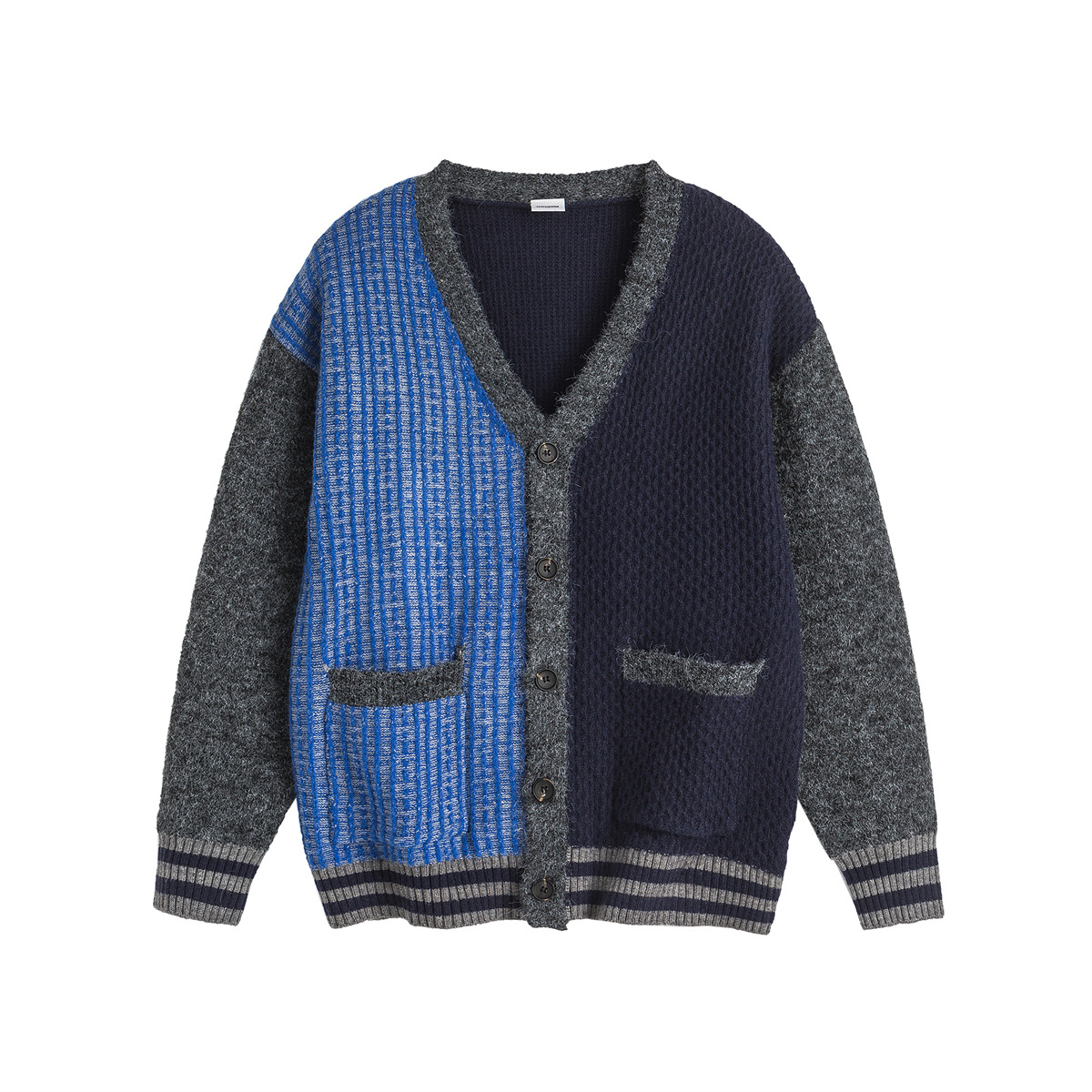 Oversized Two-Tone Japanese Workwear Cardigan