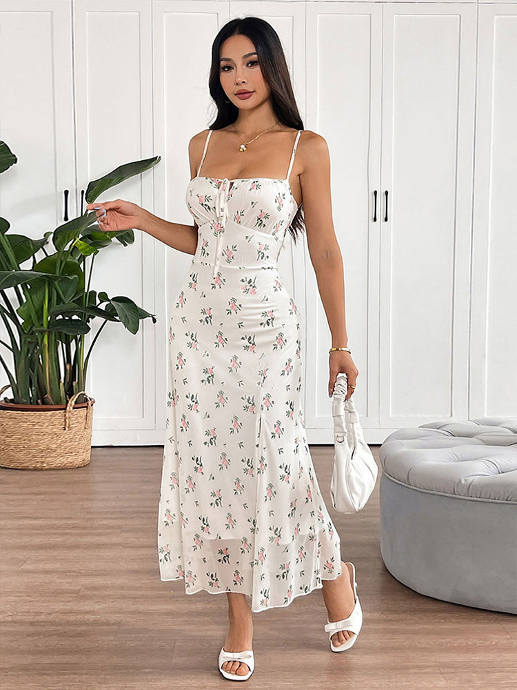 Patterned Scalloped One-Shoulder Bodycon Dress