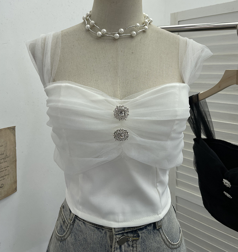 Sexy Slim Fit Solid Color Mesh Top