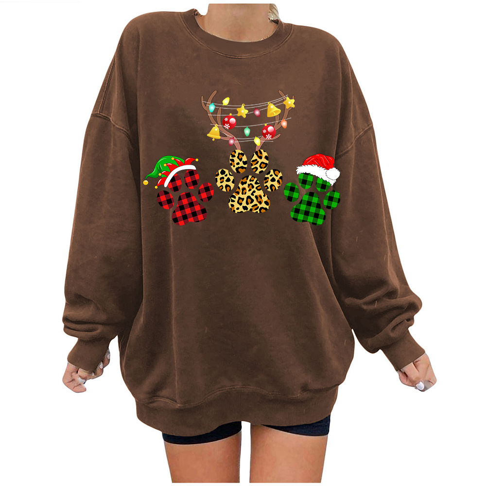 3D Animal Graphic Long Sleeve Loose Blouse