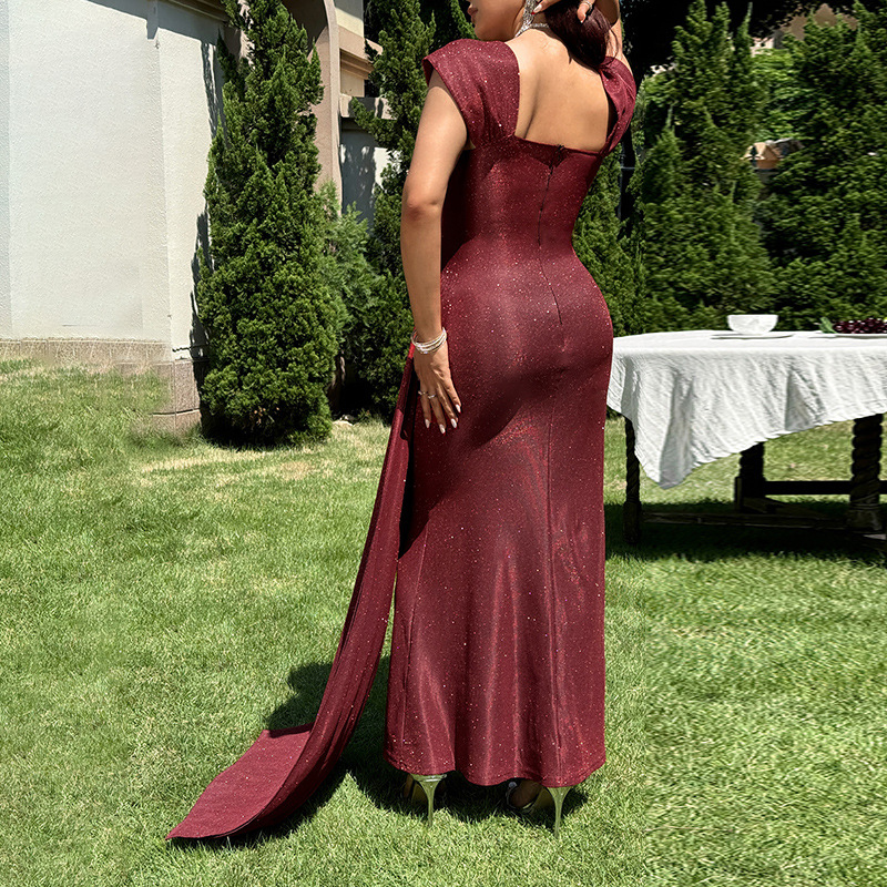 High Waist Square Neck Bodycon Maxi Dress