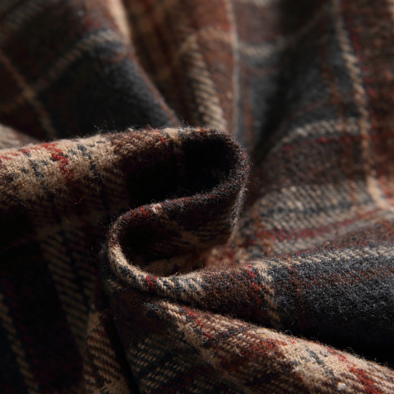 Oversized Contrast Plaid Zip Pouch Full-Sleeved Shirt