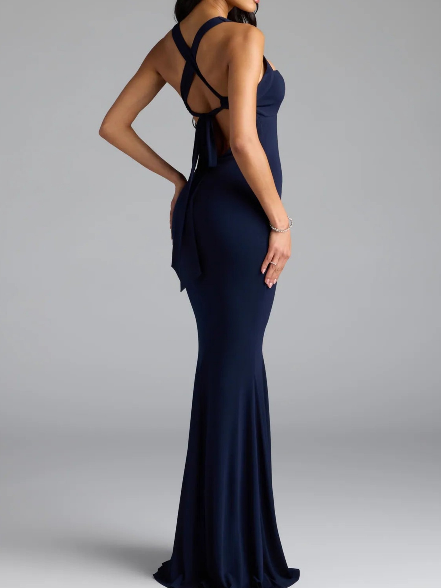 Square Neck Sleeveless Fitted High-Rise Open Back Dress