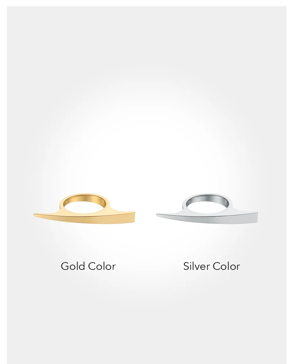 Double Sided Ring For Women Gold Color Stainless Stee Fashion Jewelry Rings Cocktail