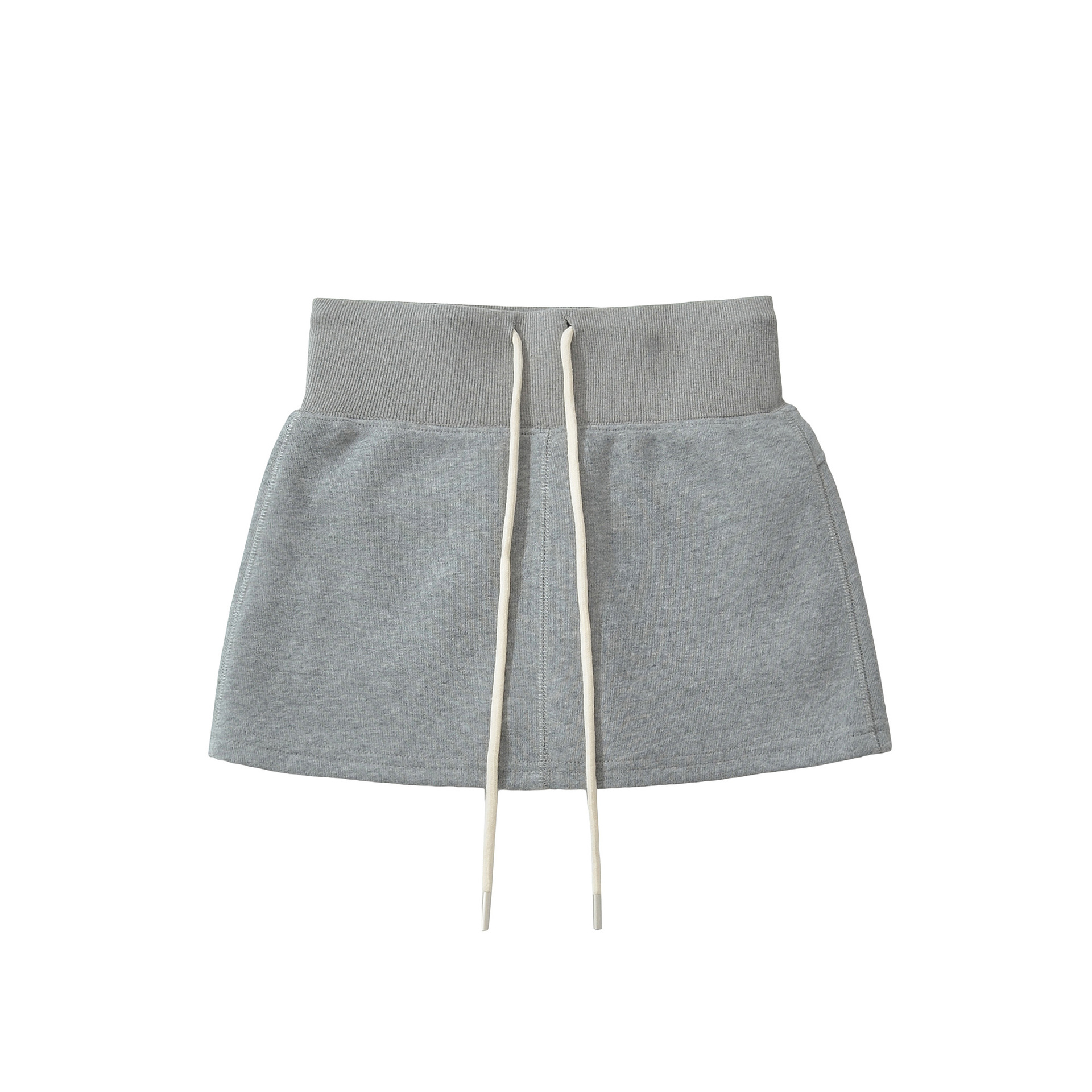 High waisted elastic waisted drawstring skirt, short skirt