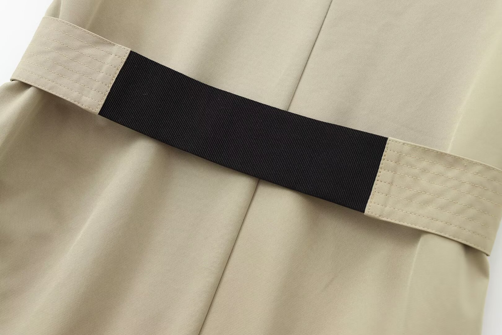 Elegant and Simple Shirt Dress with Waistband for Women