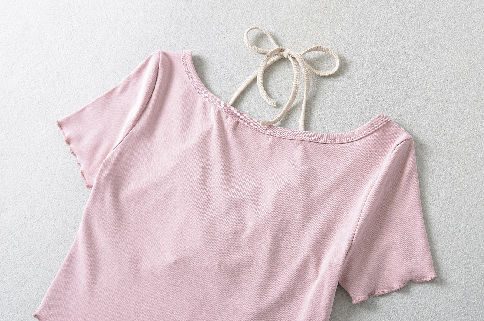 Faux Double Knot Short Sleeve Halter Top