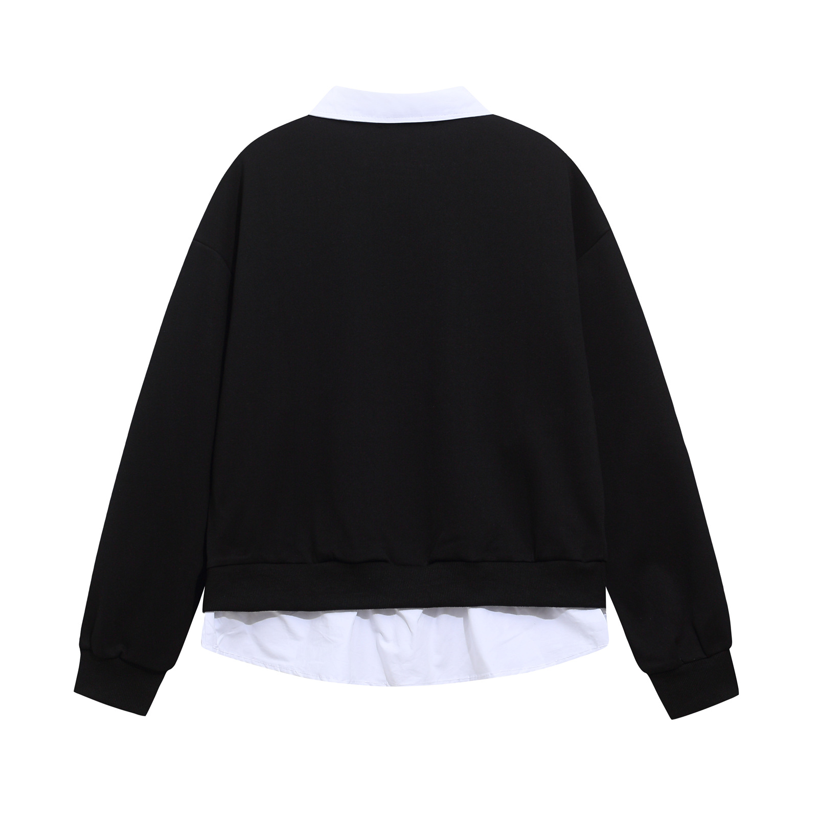 Vintage American Graphic Faux Layered Ribbed Collar Sweatshirt