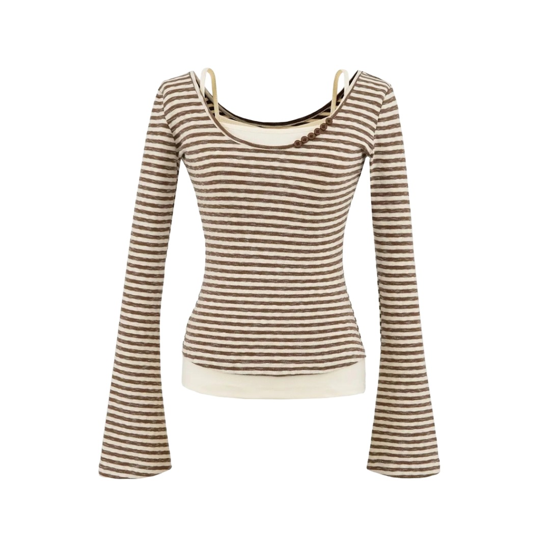 Ladies Asymmetric Vertical Fluted Slim Top
