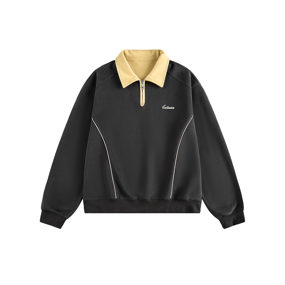 Two-Tone Shirt-Style Oversized Hoodie