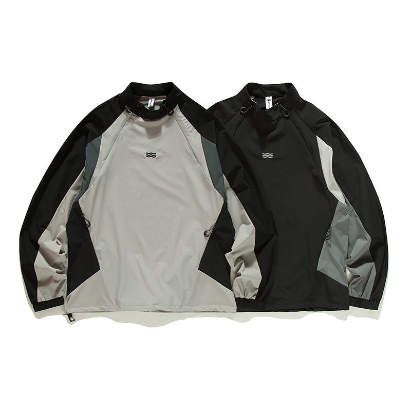 Baseball Oversized Contrast Nylon Performance Hoodie