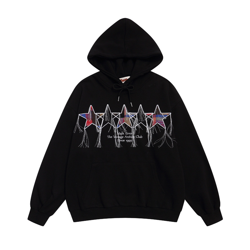 Oversized Streetwear Cotton Letter Print Sweatshirt with Hood