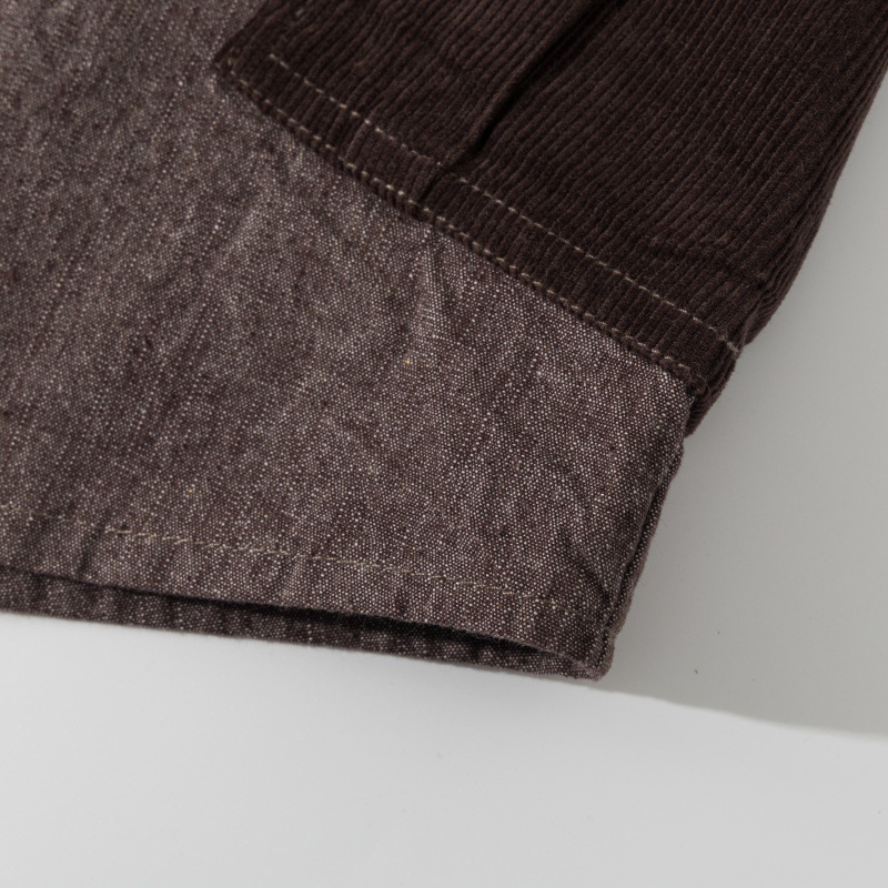 Oversized Cotton Blend Cardigan Jacket Featuring Contrast Patch