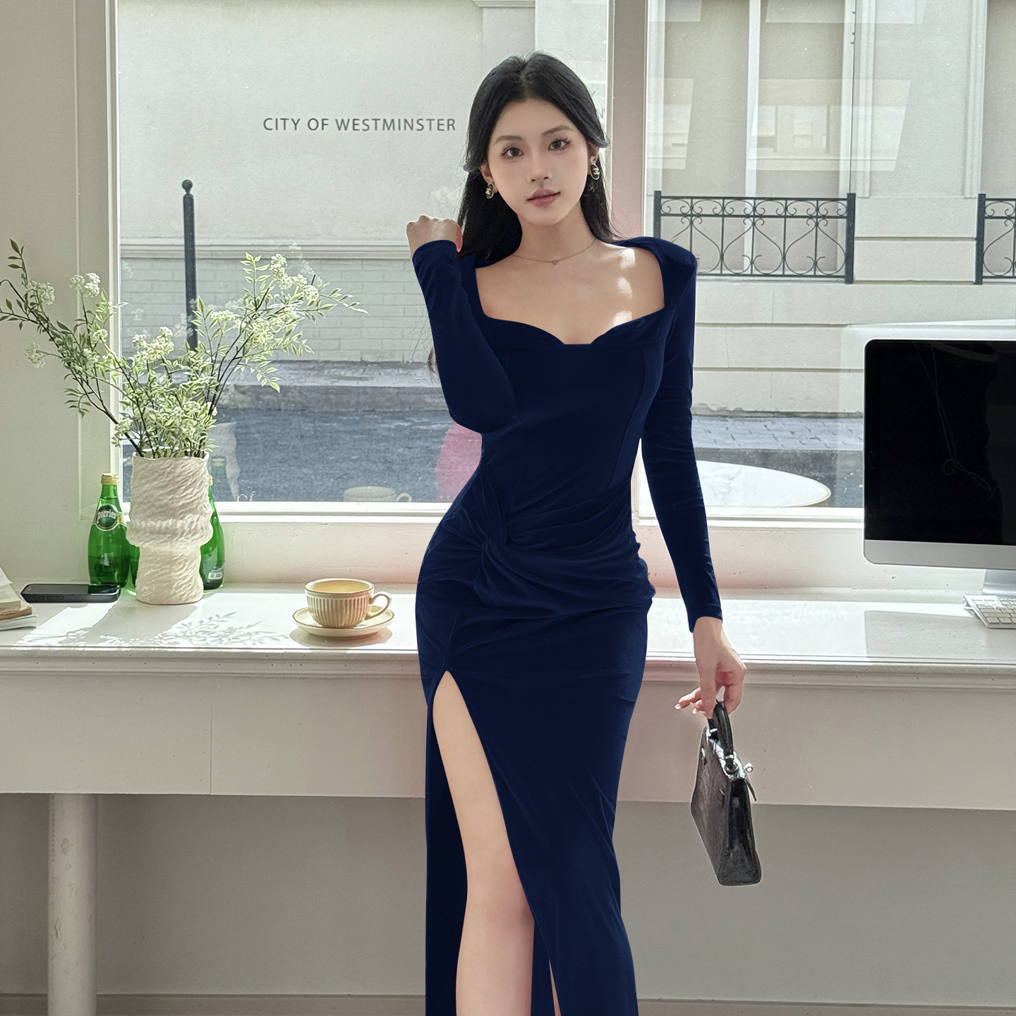 Bodycon Maxi Dress with Side Split