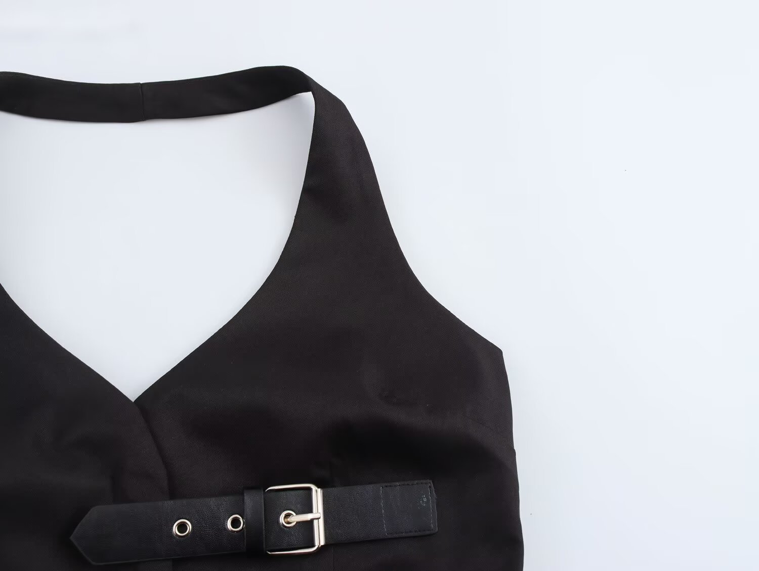 Sleeveless Solid Modern Open Back Cinch Top