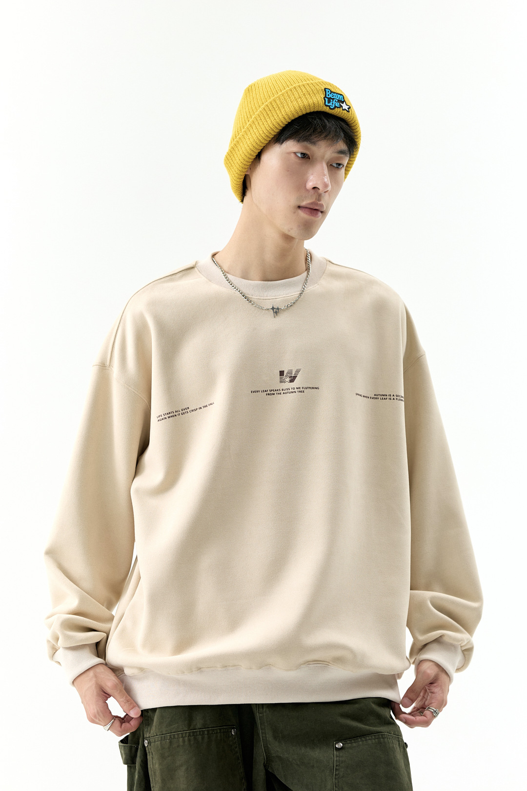 American Oversized Polyester Round Neck Sweatshirt