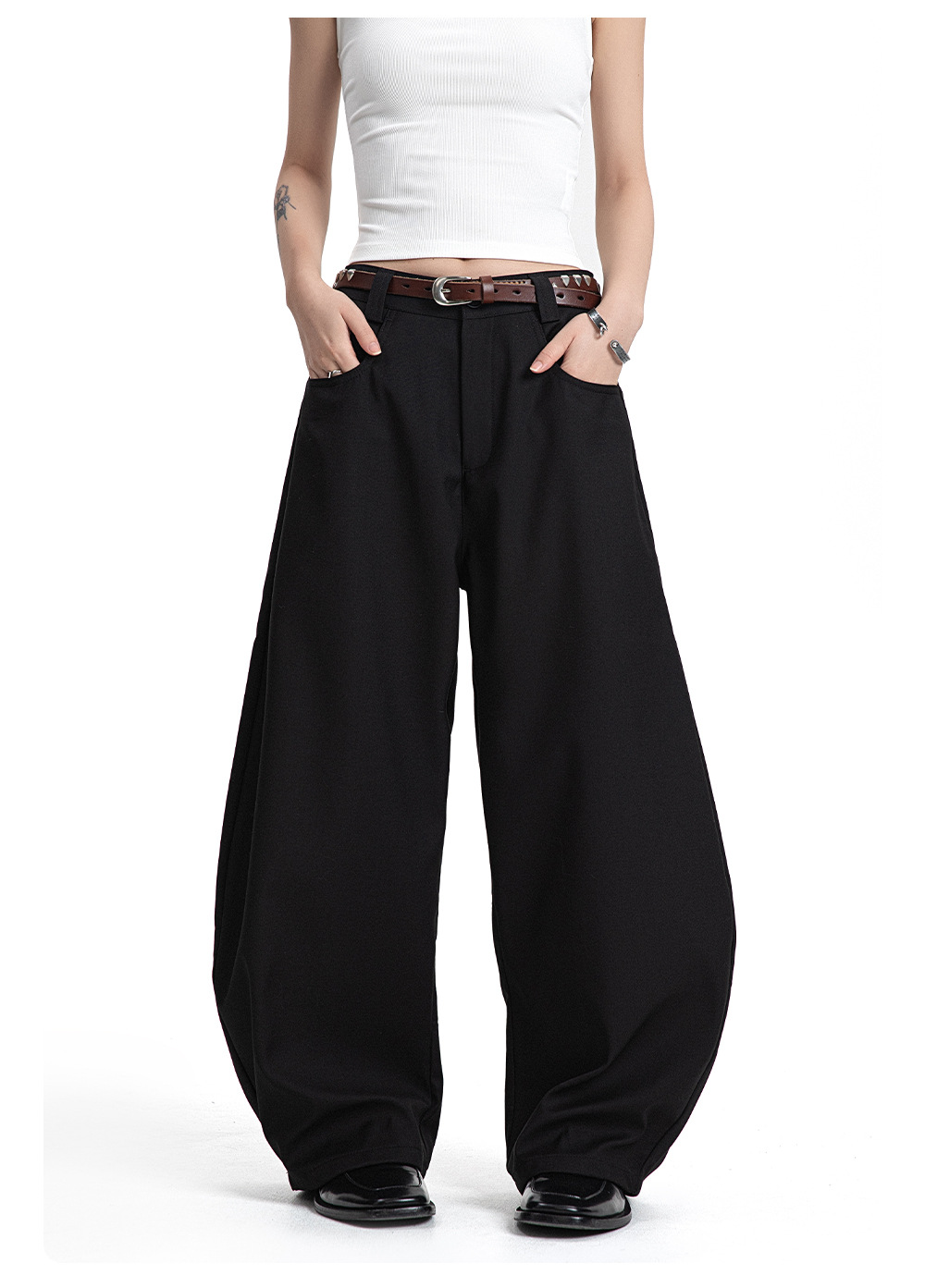 Loose Tapered Dress Pants for Men and Women Casual Wrinkle-Resistant High-Grade Long Pants