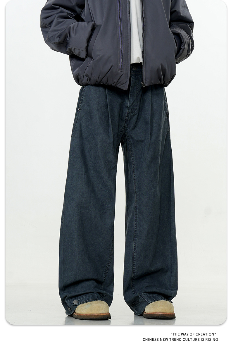 Loose Fit Carpenter Pants for Men and Women Wide Leg Trousers with Casual Simple Design