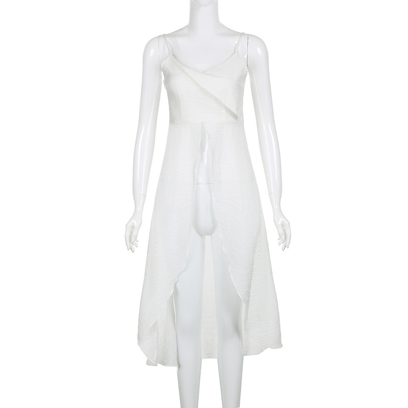 Plain Scoopneck Spandex Maxi Slit Cami and Corset