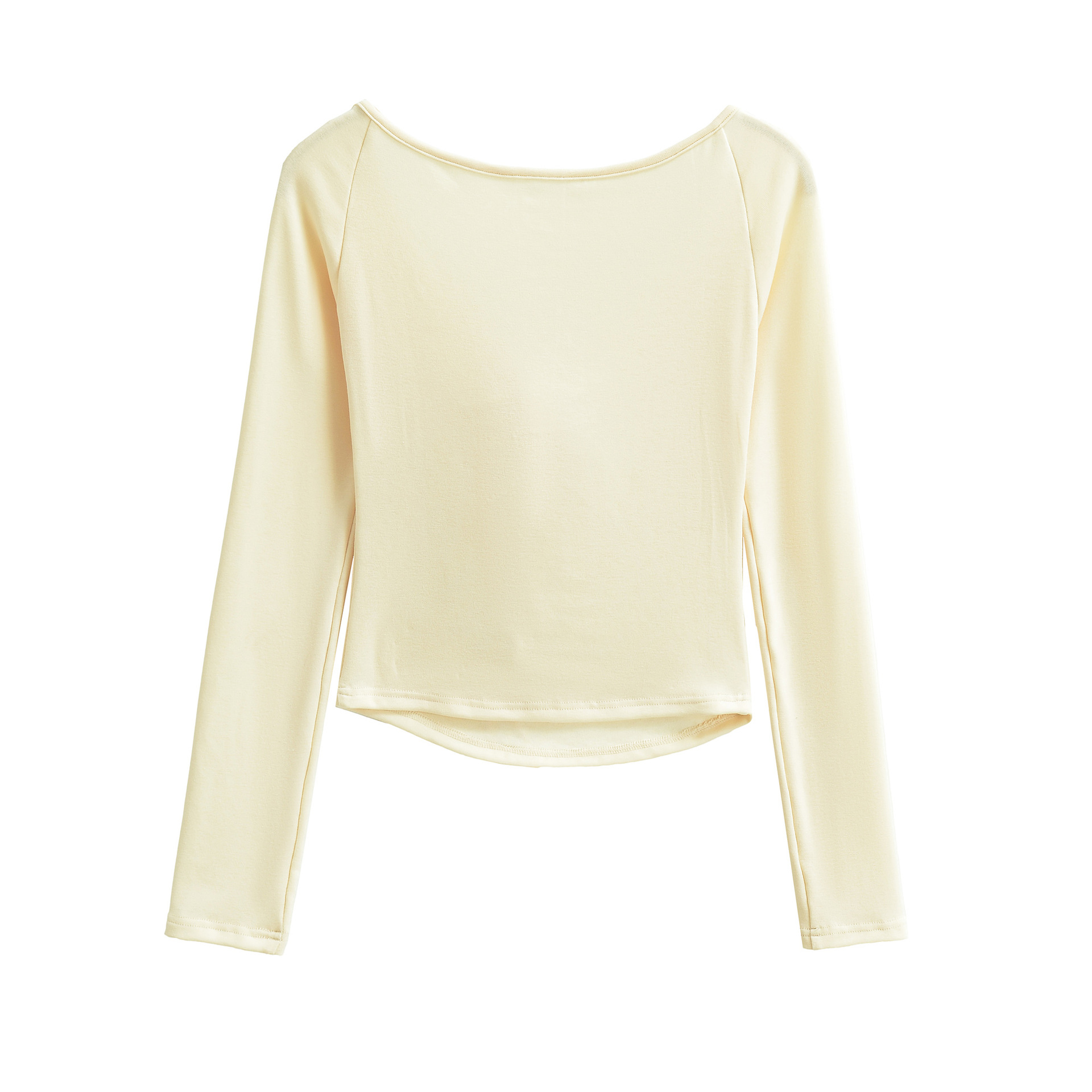 Deep Plunge Draped Ribbon Full-Sleeve Tee