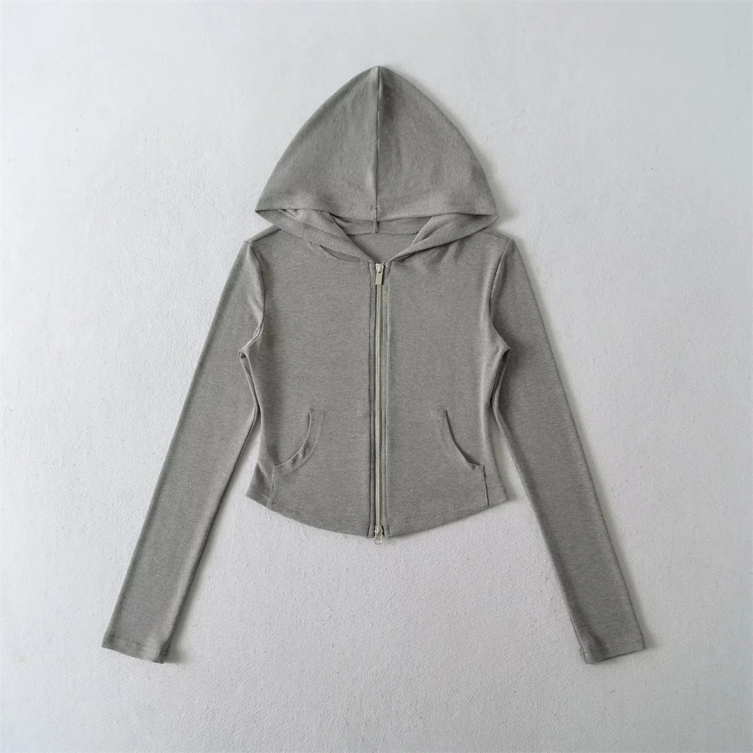 Ladies Minimalist Fitted Full Arm Hoodie