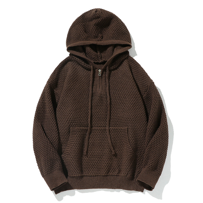 Loose Fit Tropical Print Polyester Quarter-Zip Hoodie
