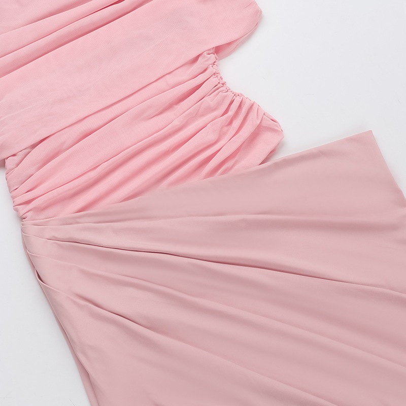 Ladies Asymmetric Midriff Cutout Bodycon Dress