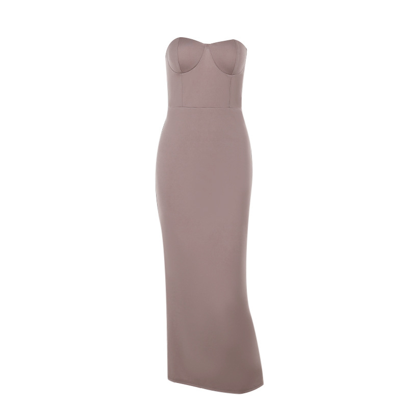 Collarless Bodycon Evening Dress