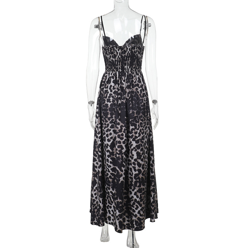 Bold Cheetah Pattern Sleeveless Maxi Dress