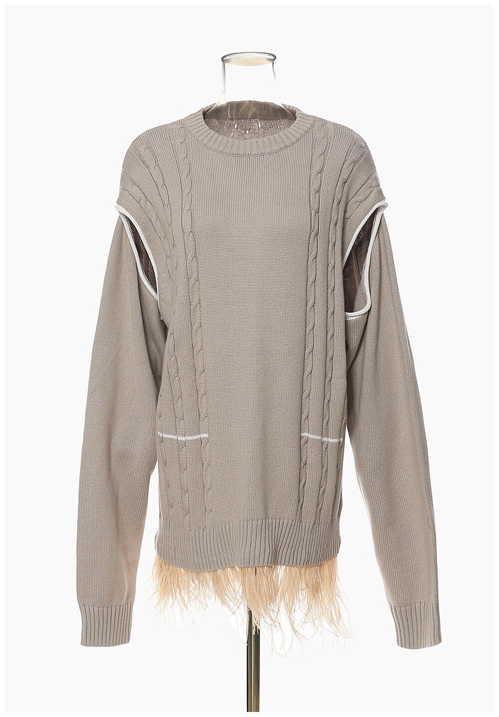 Womens Street Cotton Linen Oversized Cutout Plume Pullover
