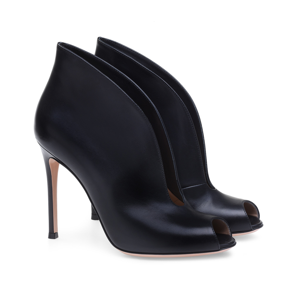 European and American Womens Open Toed Fish Mouth Ankle Boots, Large Size Womens Shoes
